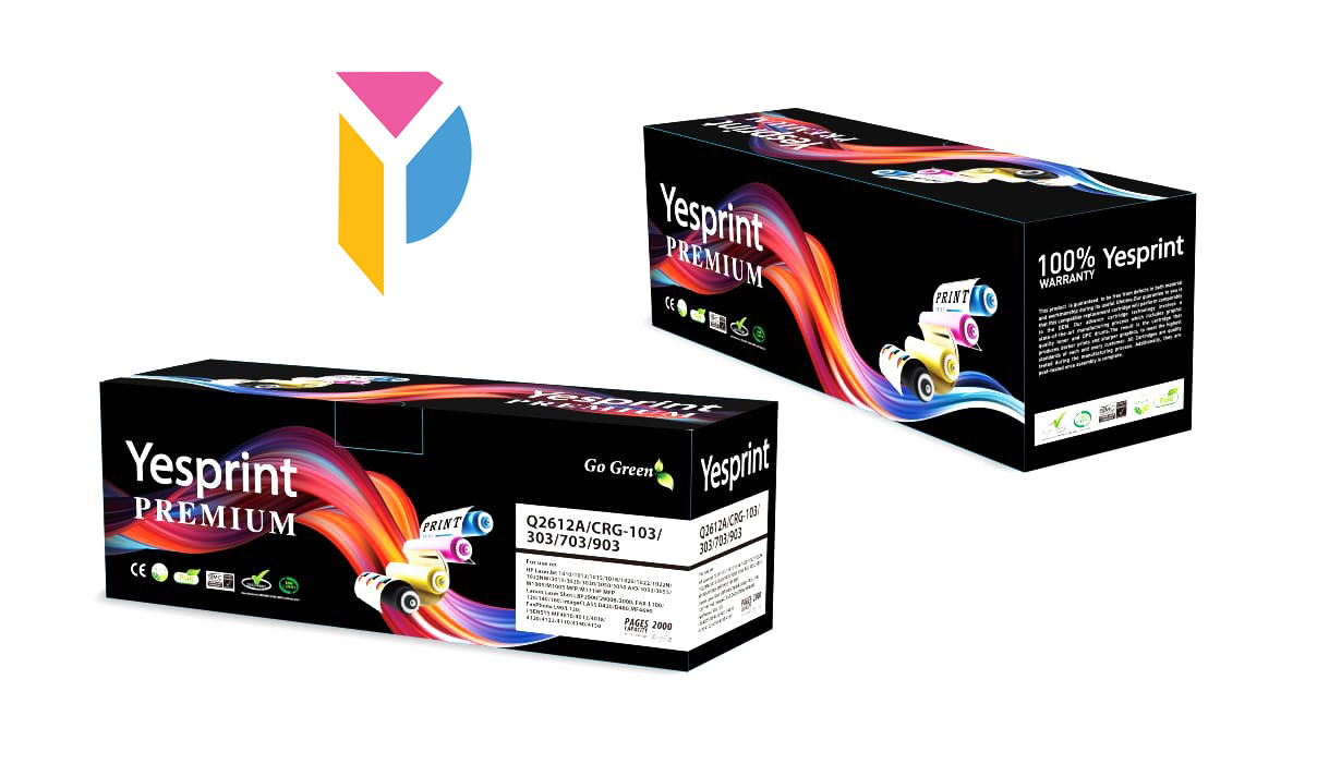 Yesprint Q2612A, 303, 103, 703, FX9, L90, C104 - HP Laser Jet Toner for 1010, 3020, LBP2900, MF4000